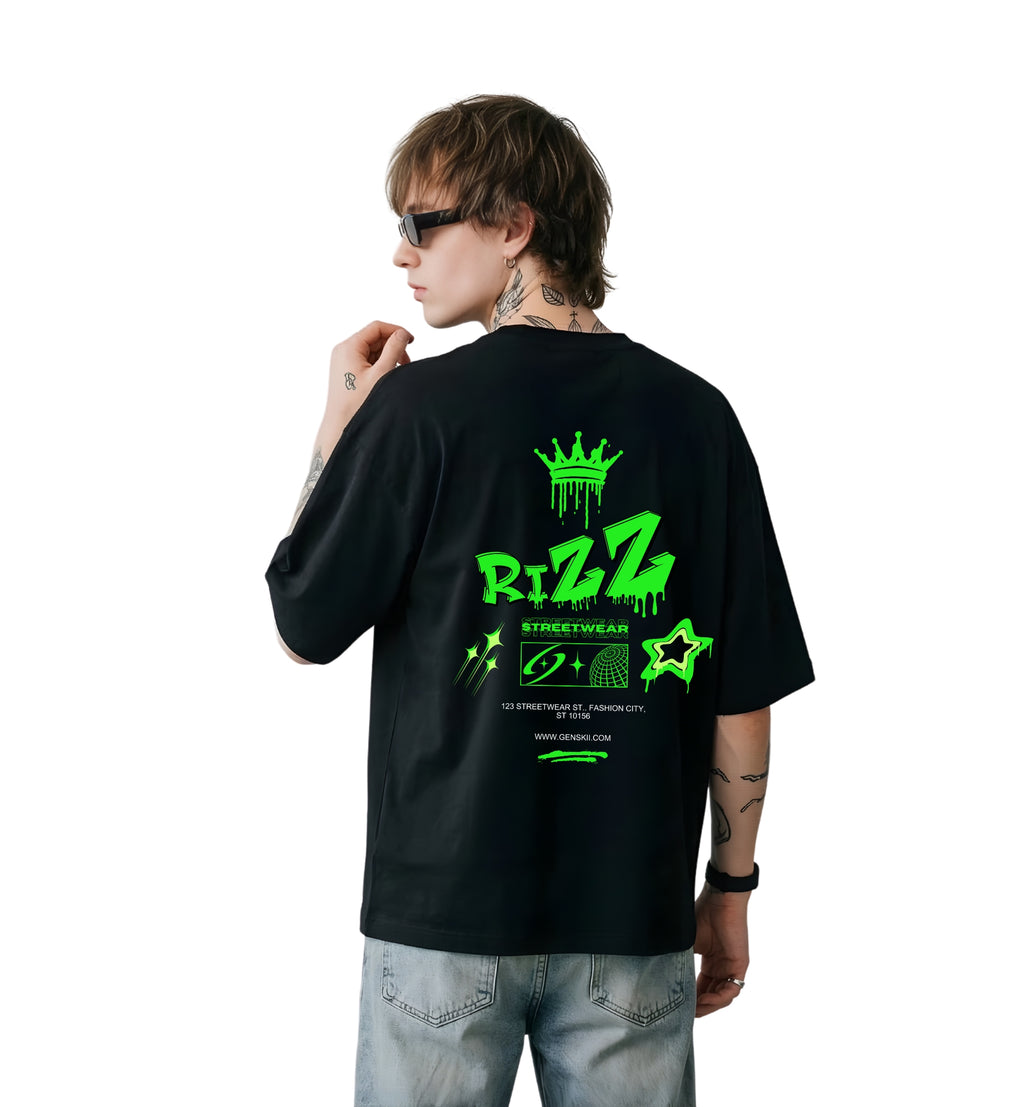 “RIZZ” Statement Oversized T-Shirt – 240 GSM