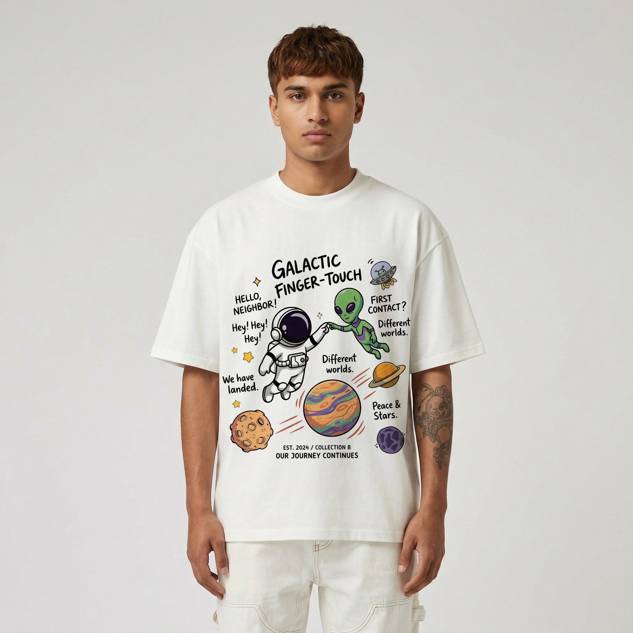 Galactic Finger Touch Oversized T-Shirt