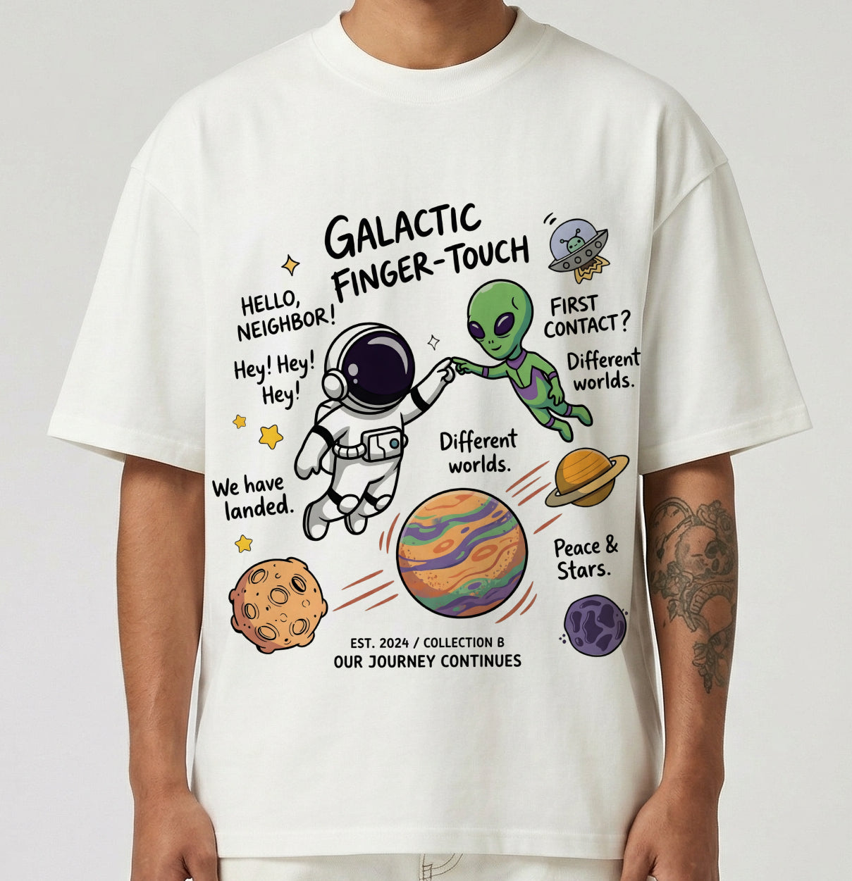 Galactic Finger Touch Oversized T-Shirt