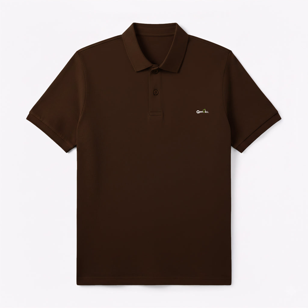 Coffee Brown Cotton Polo T-Shirt