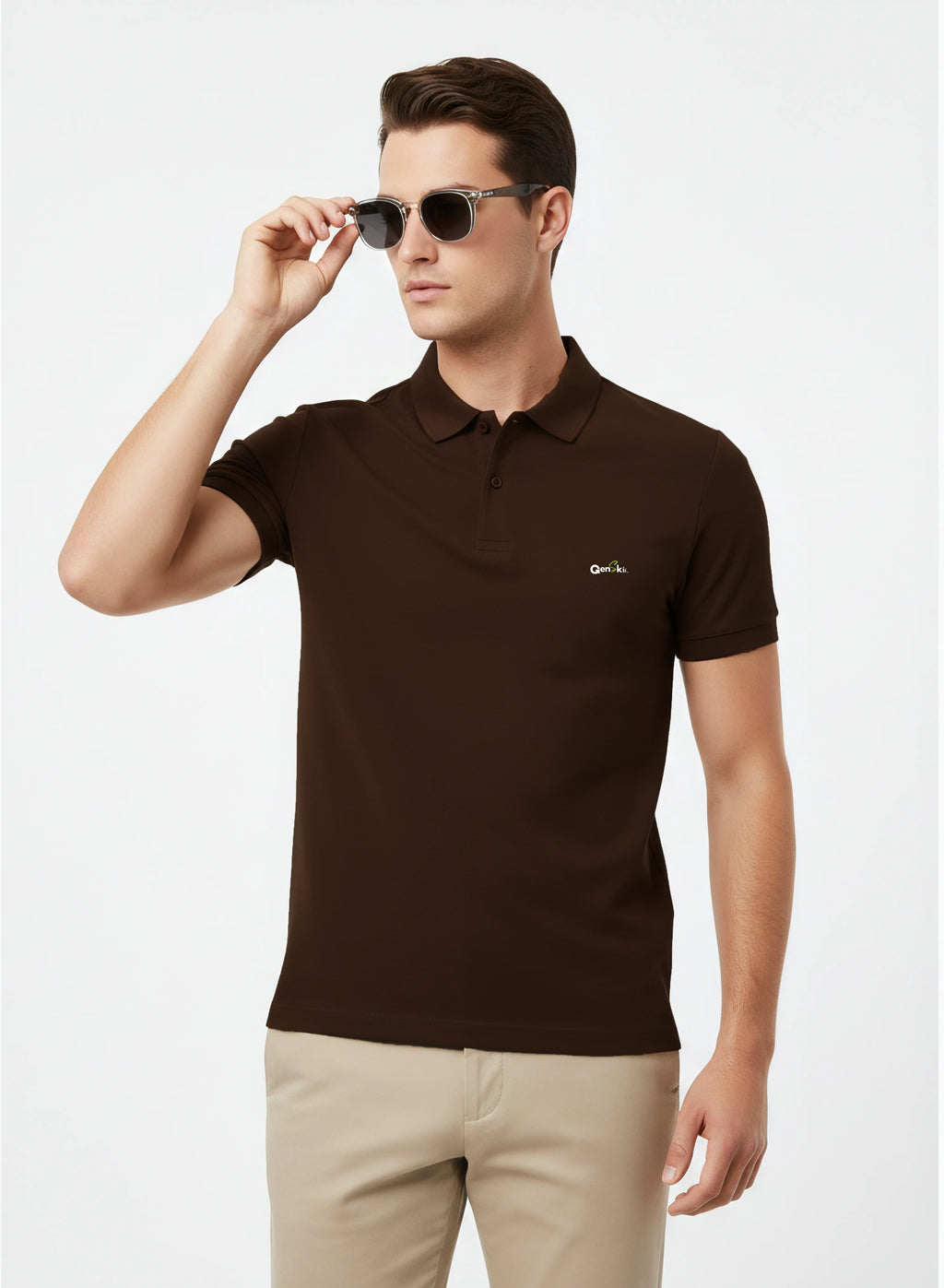 Coffee Brown Cotton Polo T-Shirt