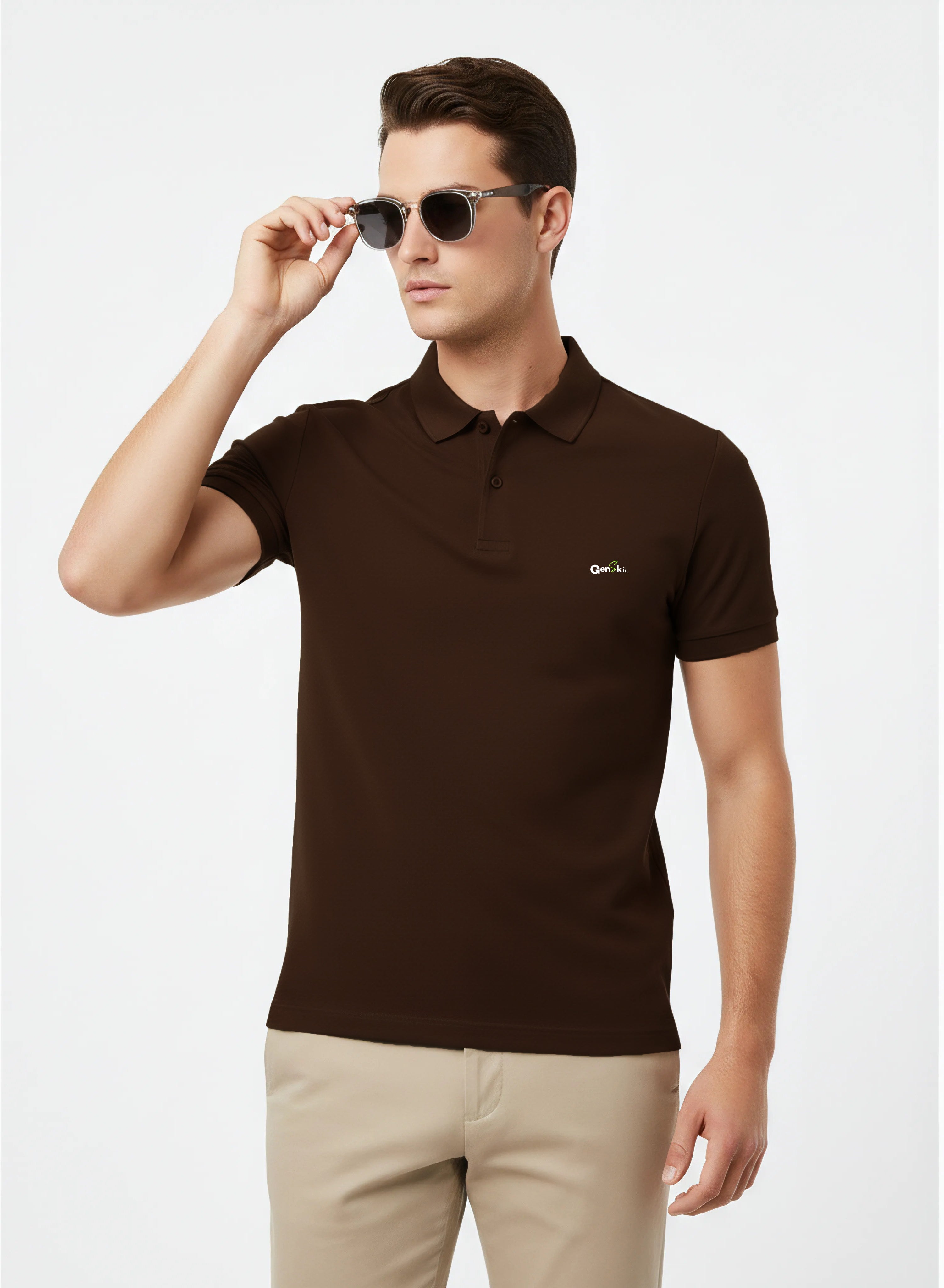 Coffee Brown Cotton Polo T-Shirt