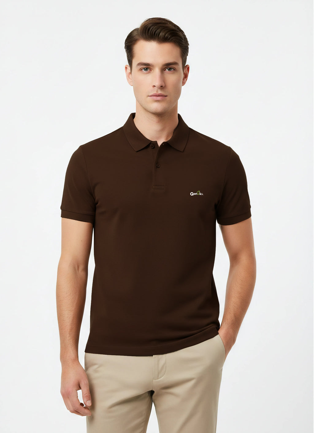 Coffee Brown Cotton Polo T-Shirt