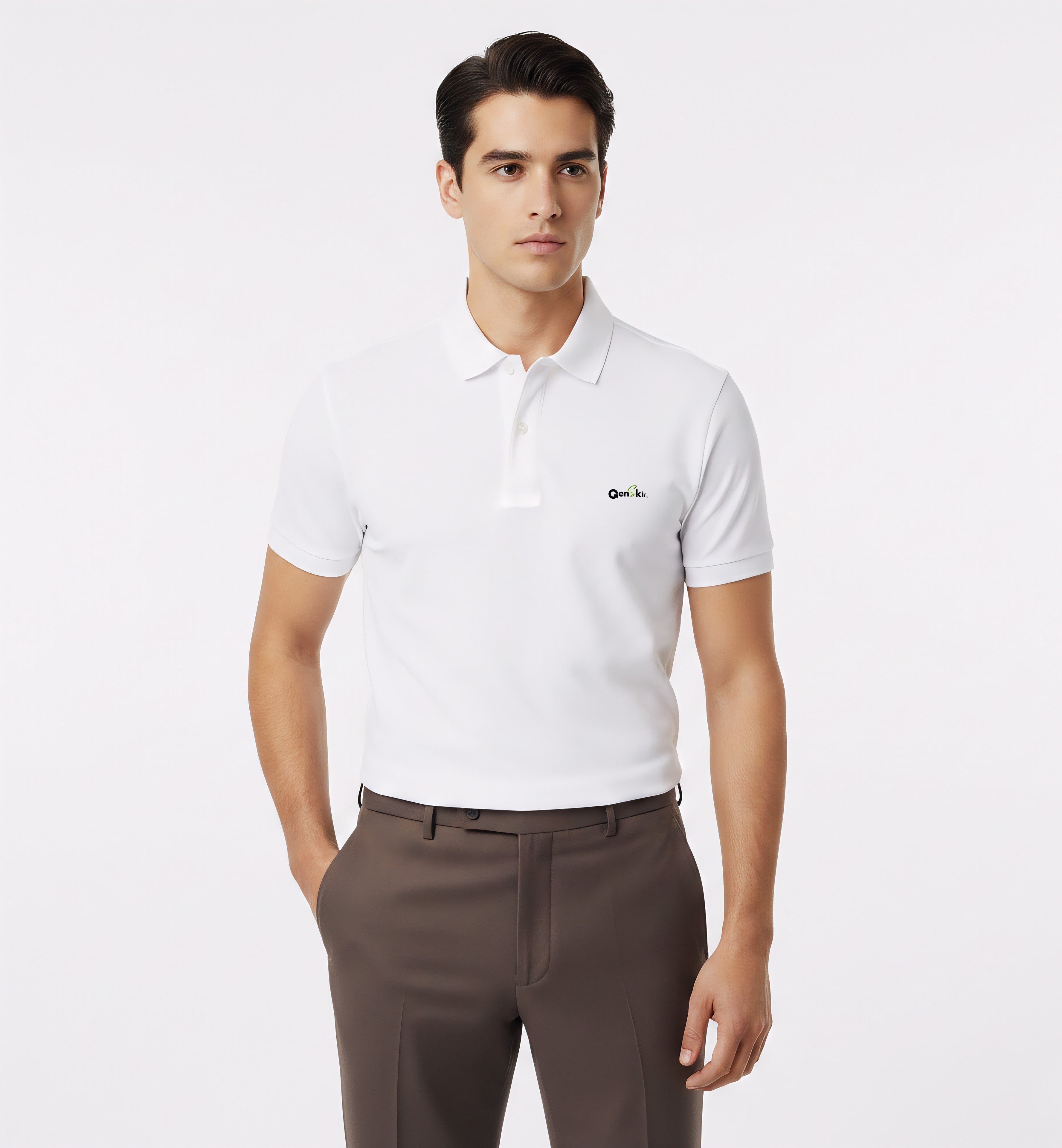 White Men's Polo T-Shirt