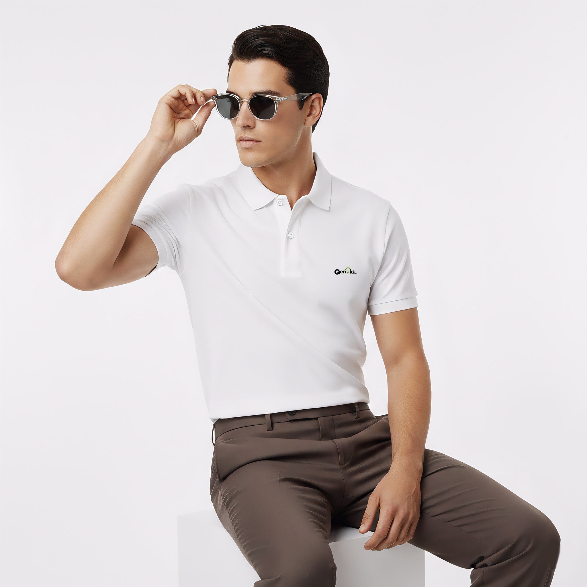 White Men's Polo T-Shirt